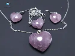 نیم ست سنگ رز کوارتز تیره معدنی 21 گرم