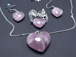 نیم ست سنگ رز کوارتز تیره معدنی 21 گرم