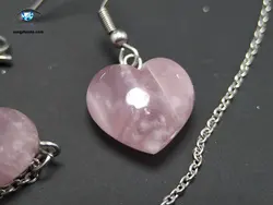 نیم ست سنگ رز کوارتز تیره معدنی 21 گرم