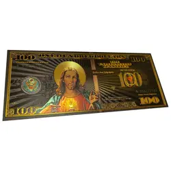 اسکناس 100 دلار آمریکا طرح مسیح روکش آب طلا