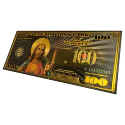 اسکناس 100 دلار آمریکا طرح مسیح روکش آب طلا