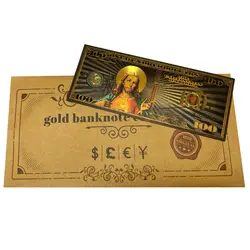 اسکناس 100 دلار آمریکا طرح مسیح روکش آب طلا