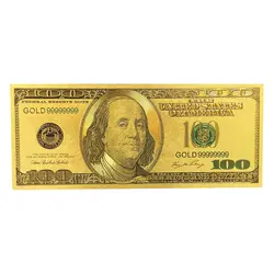 اسکناس 100 دلار آمریکا روکش آب طلا