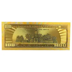اسکناس 100 دلار آمریکا روکش آب طلا