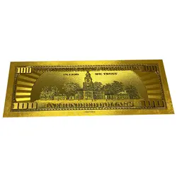 اسکناس 100 دلار آمریکا روکش آب طلا