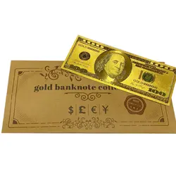 اسکناس 100 دلار آمریکا روکش آب طلا