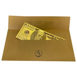 اسکناس 100 دلار آمریکا روکش آب طلا