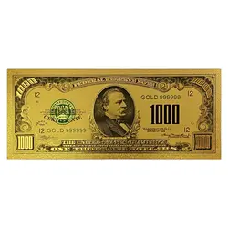 اسکناس 1000 دلار آمریکا روکش آب طلا