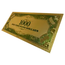 اسکناس 1000 دلار آمریکا روکش آب طلا