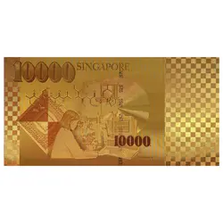 اسکناس 10.000 دلار سنگاپور روکش آب طلا