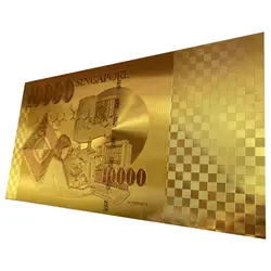 اسکناس 10.000 دلار سنگاپور روکش آب طلا