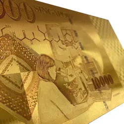اسکناس 10.000 دلار سنگاپور روکش آب طلا