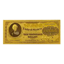 اسکناس 10.000 دلار آمریکا روکش آب طلا