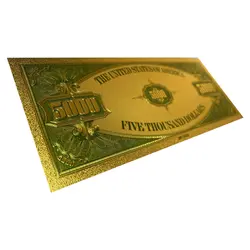 اسکناس 5000 دلار آمریکا روکش آب طلا