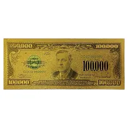 اسکناس 100.000 دلار آمریکا روکش آب طلا