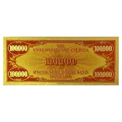 اسکناس 100.000 دلار آمریکا روکش آب طلا