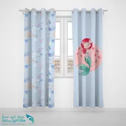 پرده پانچی اتاق کودک طرح پری دریایی کد A1770
