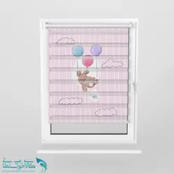 پرده زبرا اتاق کودک طرح خرس شیطون کد A2238