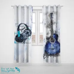 پرده پانچی اتاق کودک طرح گیتار کد A2187