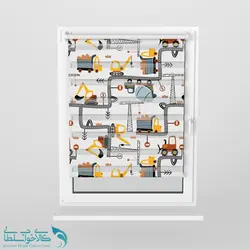 پرده زبرا اتاق کودک طرح ساخت و ساز کد A2610
