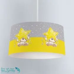 لوستر اتاق کودک  طرح تدی طوسی طلایی کد A2443
