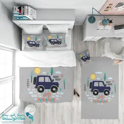 روتختی طرح ماشین ابی سایز یکنفره کد A2426