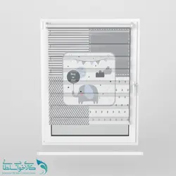 پرده زبرا اتاق کودک طرح فیل کد A2722