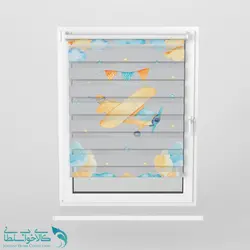 پرده زبرا اتاق کودک طرح هواپیما کد A2731