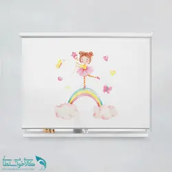 پرده شید اتاق کودک طرح دختر رنگین کمانی کد A2748