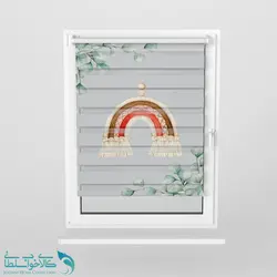 پرده زبرا اتاق کودک طرح رنگین کمان زیبا کد A2763