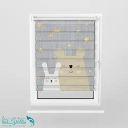 پرده زبرا اتاق کودک طرح خرگوش کد A2760