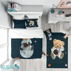 روتختی طرح خرس فضانورد سایز یکنفره کد A2809