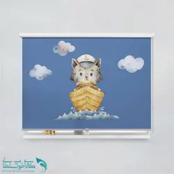 پرده شید اتاق کودک طرح گربه ملوان کد A2888
