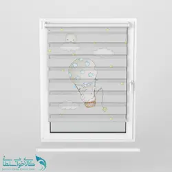 پرده زبرا اتاق کودک طرح فیل و بالون کد A3025