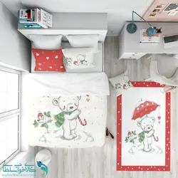 روتختی طرح خرس سفید سایز یکنفره کد A3746