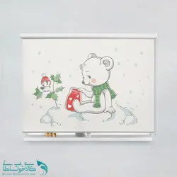 پرده شید اتاق کودک طرح خرس سفید کد A3746