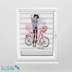پرده زبرا اتاق کودک طرح دوچرخه کد A3757