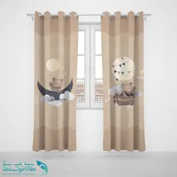 پرده پانچی اتاق کودک طرح تدی زرنگ کد A3764