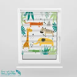 پرده زبرا اتاق کودک طرح جنگل کد A3788