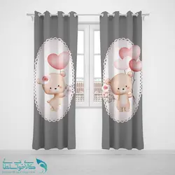 پرده پانچی اتاق کودک طرح تدی گوگولی کد A3783
