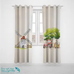 پرده پانچی اتاق کودک طرح تراکتور کد A3780