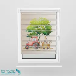 پرده زبرا اتاق کودک طرح تراکتور کد A3780