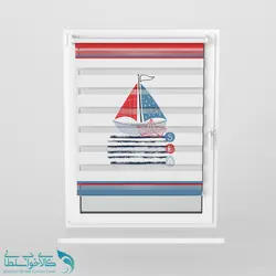 پرده زبرا اتاق کودک طرح قایق بادبانی کد A3799