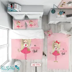 روتختی طرح دامن صورتی سایز یکنفره کد A1773