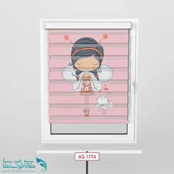 پرده زبرا اتاق کودک طرح دختر پروانه ای کد A1774