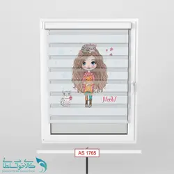 پرده زبرا اتاق کودک طرح دختر کیوت کد A1765