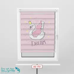 پرده زبرا اتاق کودک طرح قو کد A1751