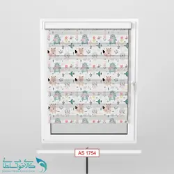 پرده زبرا اتاق کودک طرح روباه و موش کد A1754