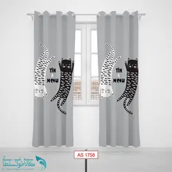 پرده پانچی اتاق کودک طرح گربه کد A1758