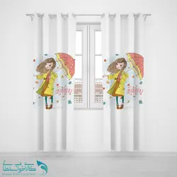 پرده پانچی اتاق کودک طرح چتر کد A1745